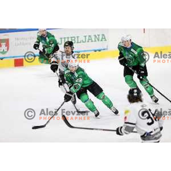 of SZ Olimpija in action during IceHL match between SZ Olimpija and Dornbirn in Ljubljana, Slovenia on December 4, 2021