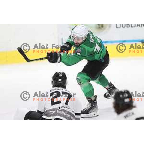 of SZ Olimpija in action during IceHL match between SZ Olimpija and Dornbirn in Ljubljana, Slovenia on December 4, 2021