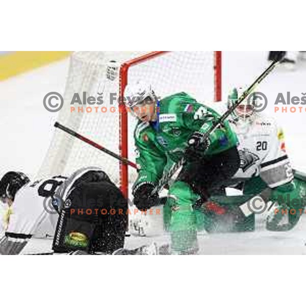 of SZ Olimpija in action during IceHL match between SZ Olimpija and Dornbirn in Ljubljana, Slovenia on December 4, 2021