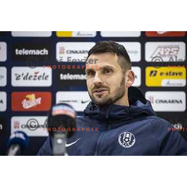 Matjaz Rozman at the press conference after Prva liga Telemach football match between Celje and Maribor in Arena z’dezele, Celje, Slovenia on December 4, 2021. Photo: Jure Banfi/www.alesfevzer.com