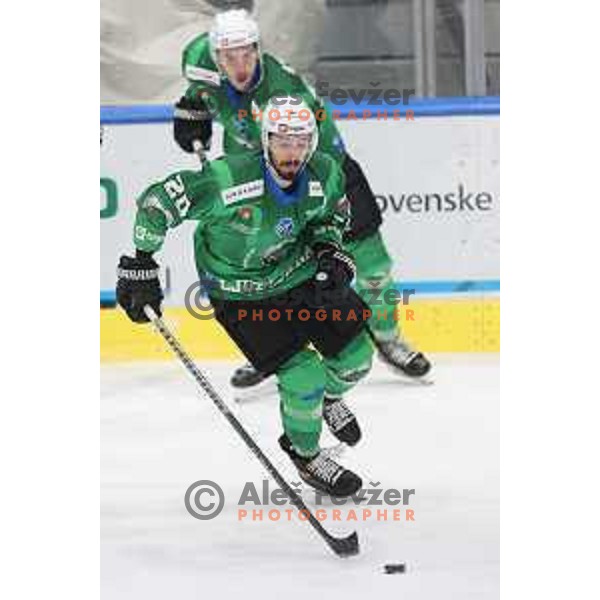 of SZ Olimpija in action during IceHL match between SZ Olimpija and Dornbirn in Ljubljana, Slovenia on December 4, 2021