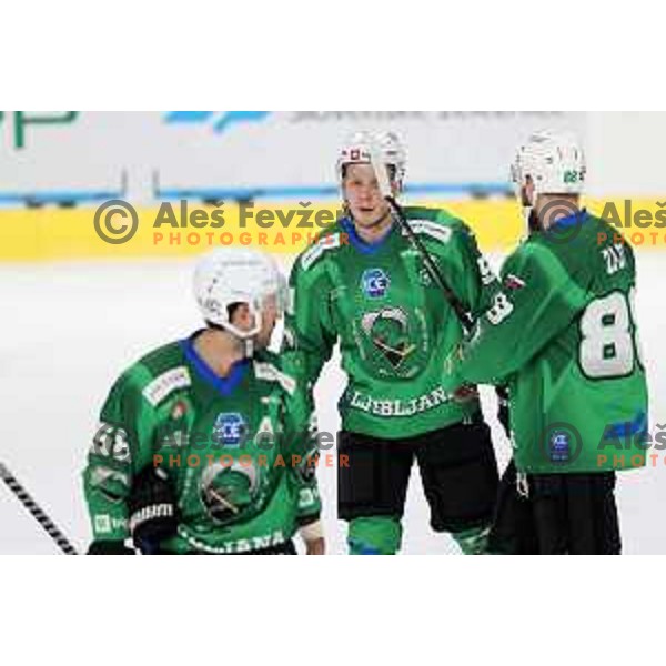 of SZ Olimpija in action during IceHL match between SZ Olimpija and Dornbirn in Ljubljana, Slovenia on December 4, 2021