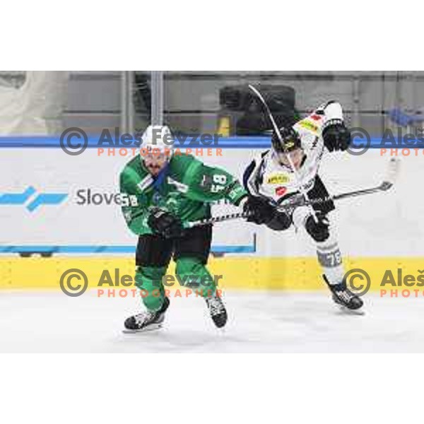 of SZ Olimpija in action during IceHL match between SZ Olimpija and Dornbirn in Ljubljana, Slovenia on December 4, 2021