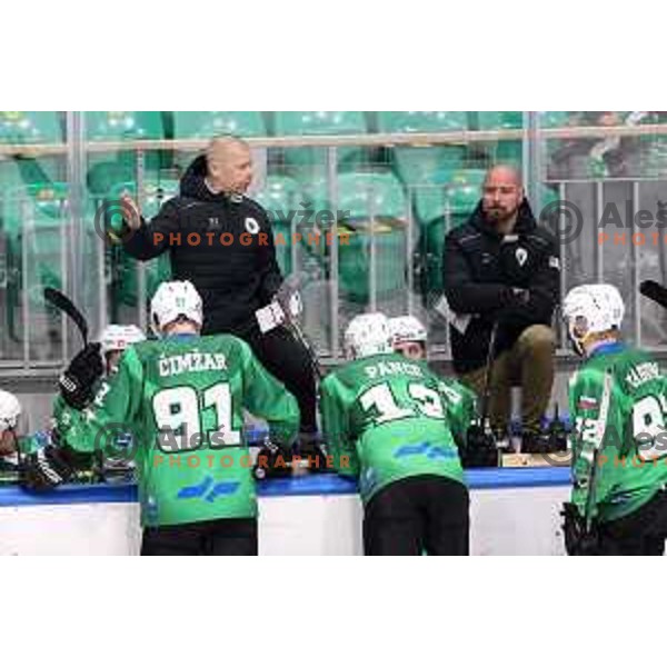 of SZ Olimpija in action during IceHL match between SZ Olimpija and Dornbirn in Ljubljana, Slovenia on December 4, 2021