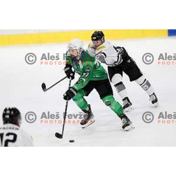 of SZ Olimpija in action during IceHL match between SZ Olimpija and Dornbirn in Ljubljana, Slovenia on December 4, 2021