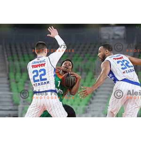 Yogi Ferrell of Cedevita Olimpija in action during ABA league regular season basketball match between Cedevita Olimpija and Zadar in Stozice Arena, Ljubljana, Slovenia on December 4, 2021