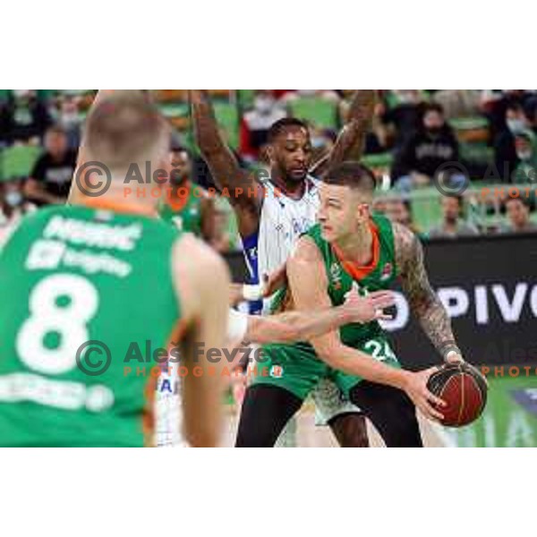 Alen Omic of Cedevita Olimpija in action during ABA league regular season basketball match between Cedevita Olimpija and Zadar in Stozice Arena, Ljubljana, Slovenia on December 4, 2021