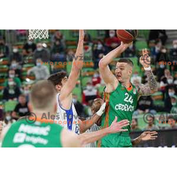 Alen Omic of Cedevita Olimpija in action during ABA league regular season basketball match between Cedevita Olimpija and Zadar in Stozice Arena, Ljubljana, Slovenia on December 4, 2021