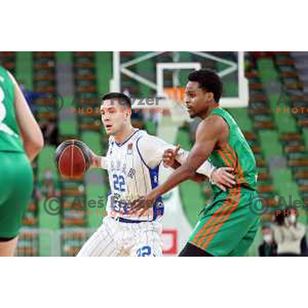 Yogi Ferrell of Cedevita Olimpija in action during ABA league regular season basketball match between Cedevita Olimpija and Zadar in Stozice Arena, Ljubljana, Slovenia on December 4, 2021