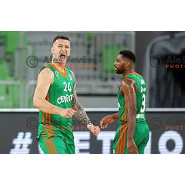 Alen Omic of Cedevita Olimpija in action during ABA league regular season basketball match between Cedevita Olimpija and Zadar in Stozice Arena, Ljubljana, Slovenia on December 4, 2021