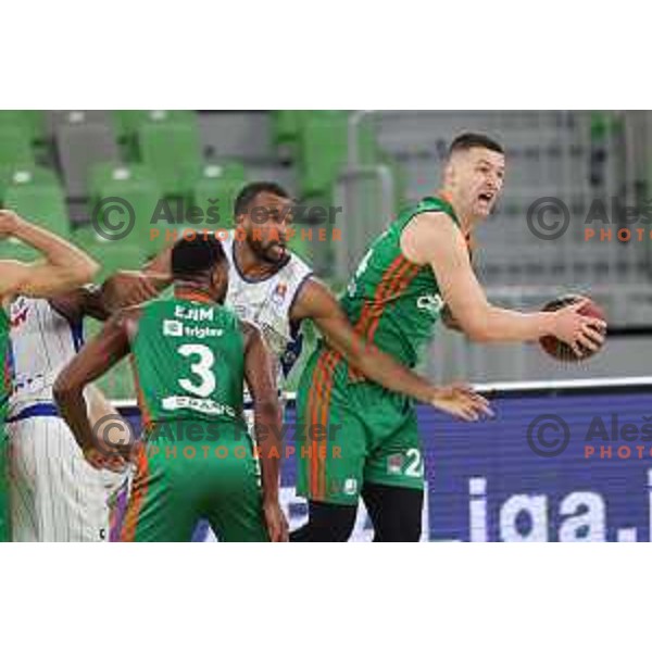 Alen Omic of Cedevita Olimpija in action during ABA league regular season basketball match between Cedevita Olimpija and Zadar in Stozice Arena, Ljubljana, Slovenia on December 4, 2021