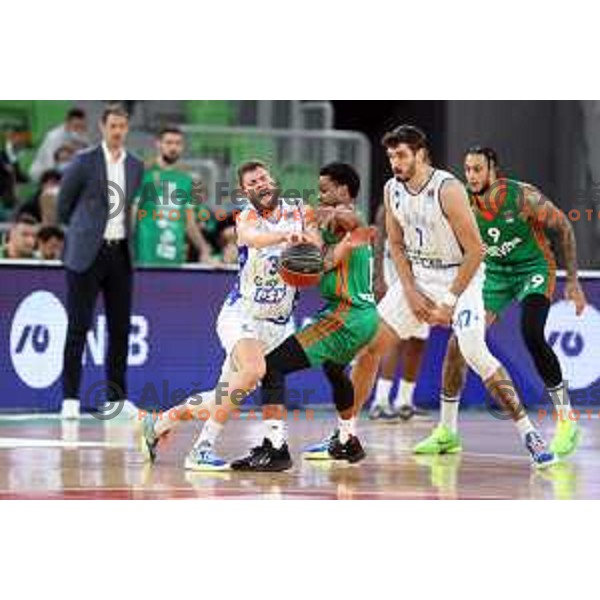 Yogi Ferrell of Cedevita Olimpija in action during ABA league regular season basketball match between Cedevita Olimpija and Zadar in Stozice Arena, Ljubljana, Slovenia on December 4, 2021