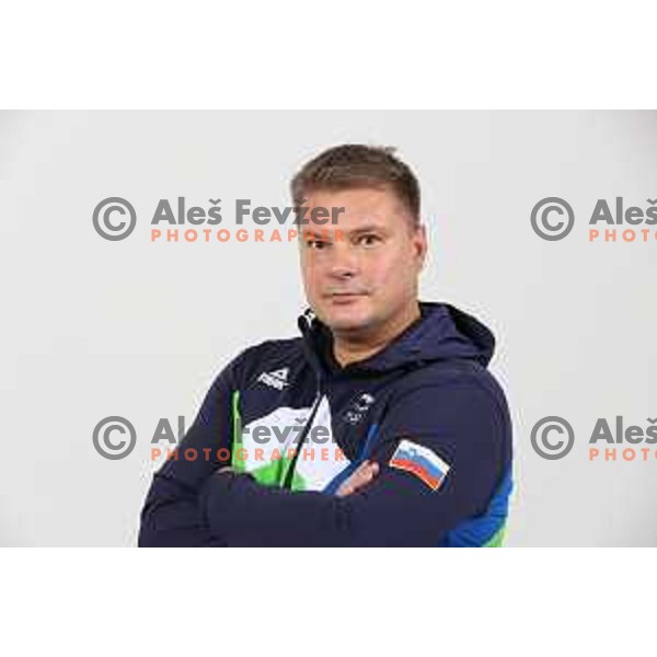 Andrej Miklavc of Slovenia, three times Olympian in Alpine skiing (Albertville 1992, Lillehammer 1994, Nagano 1998) photographed as MOK ambassador on November 25, 2021