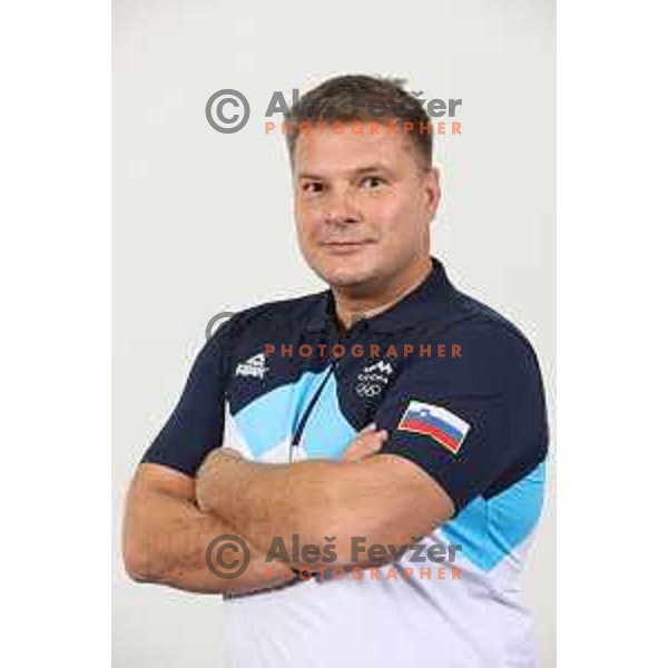 Andrej Miklavc of Slovenia, three times Olympian in Alpine skiing (Albertville 1992, Lillehammer 1994, Nagano 1998) photographed as MOK ambassador on November 25, 2021