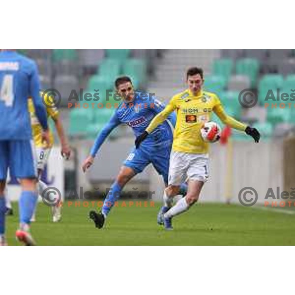 Matija Kavcic in action during Prva Liga Telemach football match between Bravo and Kalcer Radomlje in Ljubljana, Slovenia on December 7, 2021