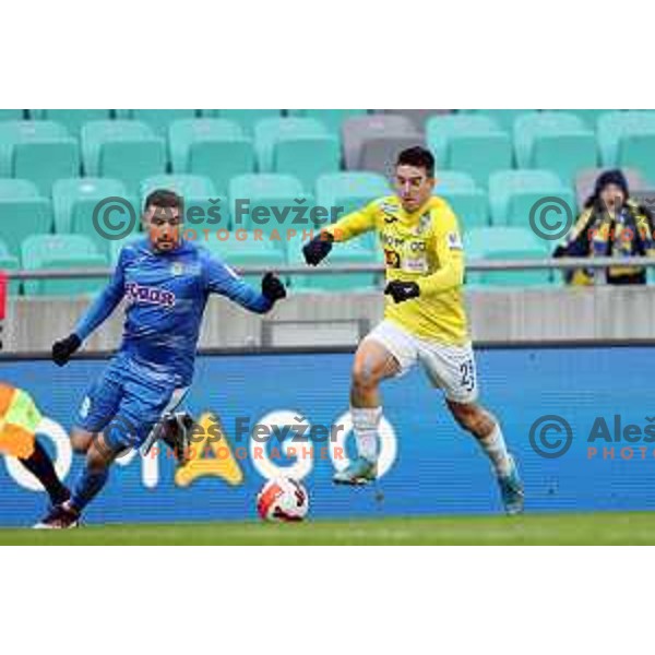 Leon Sever in action during Prva Liga Telemach football match between Bravo and Kalcer Radomlje in Ljubljana, Slovenia on December 7, 2021