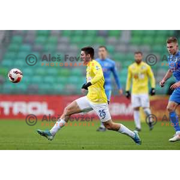 Leon Sever in action during Prva Liga Telemach football match between Bravo and Kalcer Radomlje in Ljubljana, Slovenia on December 7, 2021