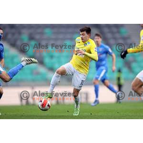 Martin Kramaric in action during Prva Liga Telemach football match between Bravo and Kalcer Radomlje in Ljubljana, Slovenia on December 7, 2021