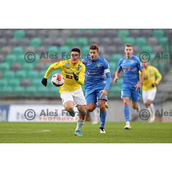Leon Sever in action during Prva Liga Telemach football match between Bravo and Kalcer Radomlje in Ljubljana, Slovenia on December 7, 2021