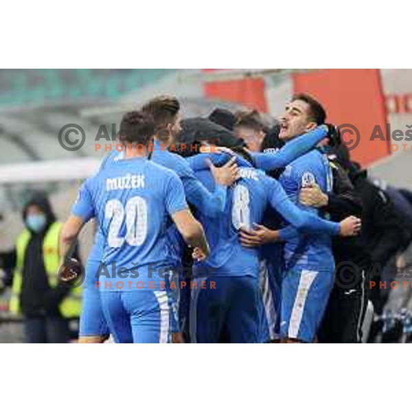 Gedeon Guzina in action during Prva Liga Telemach football match between Bravo and Kalcer Radomlje in Ljubljana, Slovenia on December 7, 2021