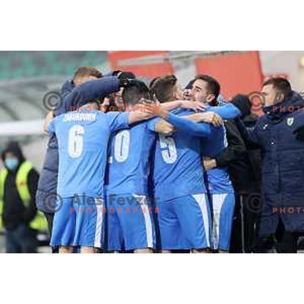 Gedeon Guzina in action during Prva Liga Telemach football match between Bravo and Kalcer Radomlje in Ljubljana, Slovenia on December 7, 2021