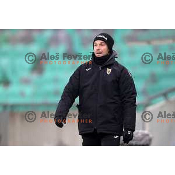 Head coach Rok Hanzic during Prva Liga Telemach football match between Bravo and Kalcer Radomlje in Ljubljana, Slovenia on December 7, 2021