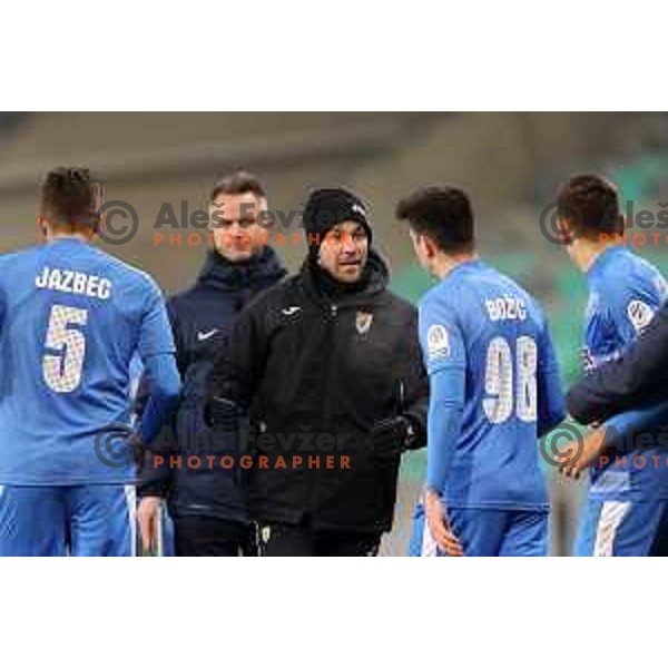 Head coach Rok Hanzic during Prva Liga Telemach football match between Bravo and Kalcer Radomlje in Ljubljana, Slovenia on December 7, 2021