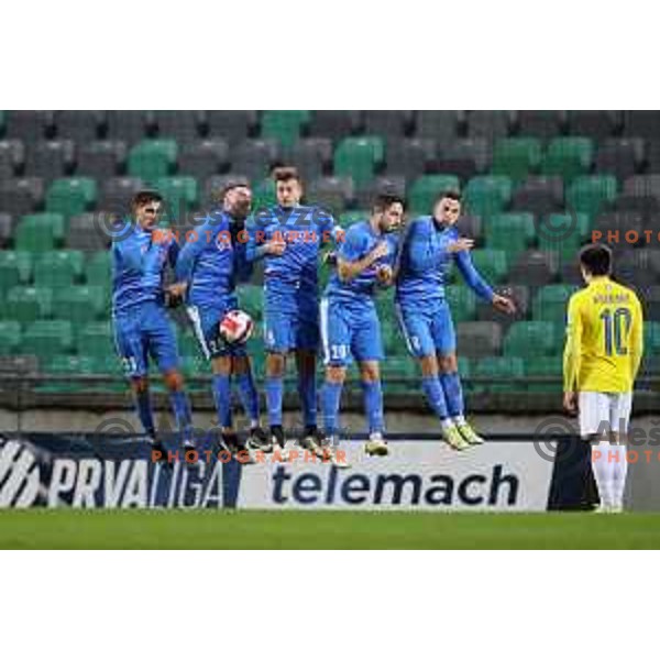 Gedeon Guzina, Luka Gucek, Rok Jazbec, Mateo Mužek and Sandi Nuhanovic during Prva Liga Telemach football match between Bravo and Kalcer Radomlje in Ljubljana, Slovenia on December 7, 2021