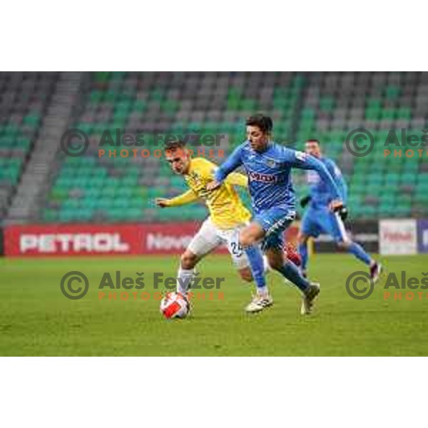 Marko Bozic in action during Prva Liga Telemach football match between Bravo and Kalcer Radomlje in Ljubljana, Slovenia on December 7, 2021