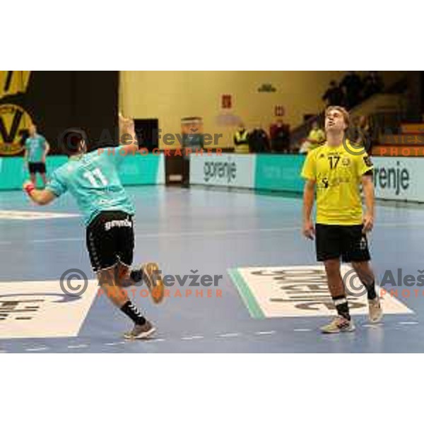 Kenan Pajt in action during EHF European league match between Gorenje Velenje and IK Savehof in Velenje, Slovenia on December 7, 2021