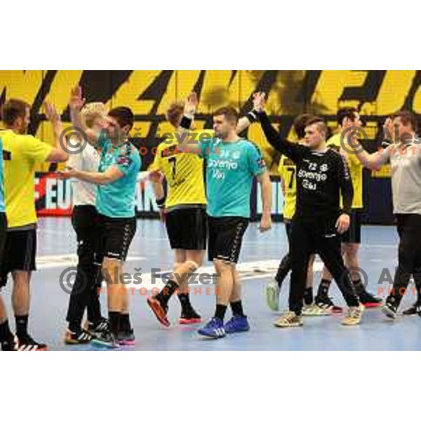 in action during EHF European league match between Gorenje Velenje and IK Savehof in Velenje, Slovenia on December 7, 2021