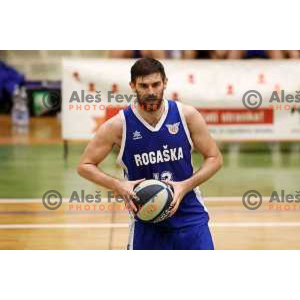 in action during Nova KBM league basketball match between ECE Triglav and Rogaska in Kranj, Slovenia on December 7, 2021