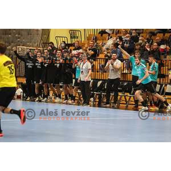in action during EHF European league match between Gorenje Velenje and IK Savehof in Velenje, Slovenia on December 7, 2021