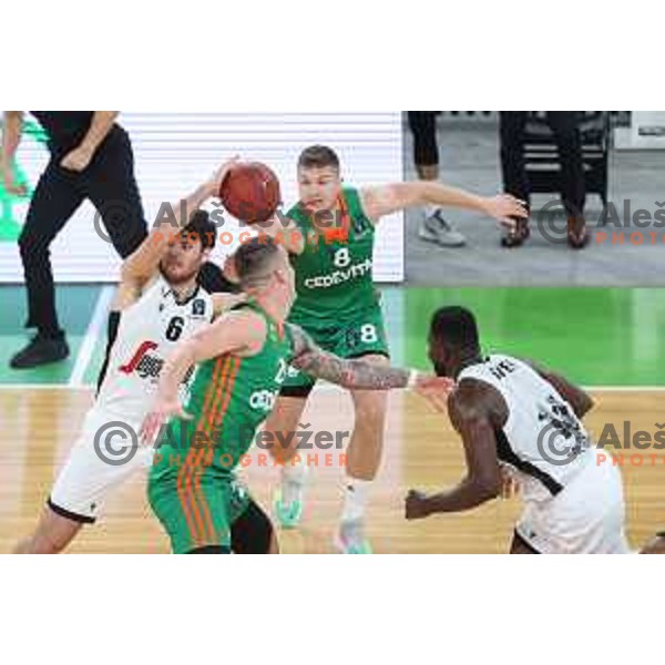 Edo Muric in action during 7days EuroCup regular season basketball match between Cedevita Olimpija and Virtus Segafredo in Stozice, Arena, Ljubljana, Slovenia on December 8, 2021 