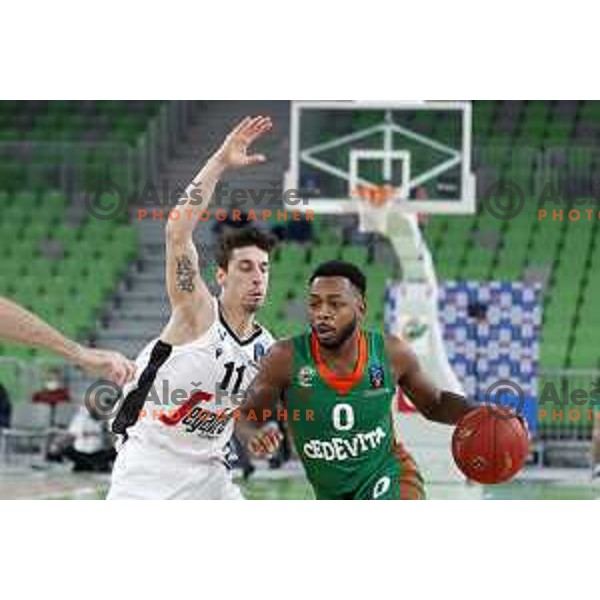 Of Cedevita Olimpija in action during 7days EuroCup regular season basketball match between Cedevita Olimpija and Virtus Segafredo in Stozice, Arena, Ljubljana, Slovenia on December 8, 2021