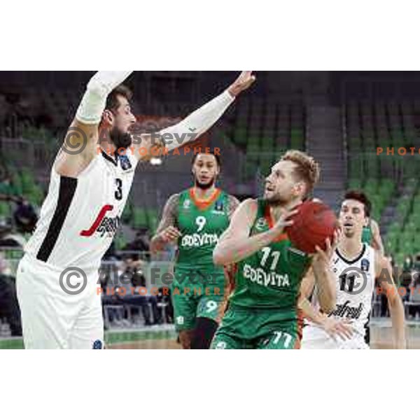 Jaka Blazic in action during 7days EuroCup regular season basketball match between Cedevita Olimpija and Virtus Segafredo in Stozice, Arena, Ljubljana, Slovenia on December 8, 2021 
