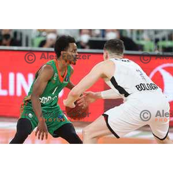 Yogi Ferrell in action during 7days EuroCup regular season basketball match between Cedevita Olimpija and Virtus Segafredo in Stozice, Arena, Ljubljana, Slovenia on December 8, 2021 