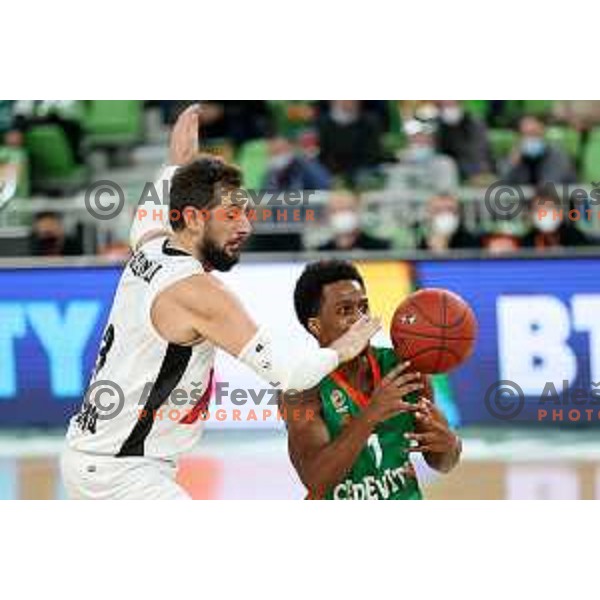 Yogi Ferrell in action during 7days EuroCup regular season basketball match between Cedevita Olimpija and Virtus Segafredo in Stozice, Arena, Ljubljana, Slovenia on December 8, 2021 