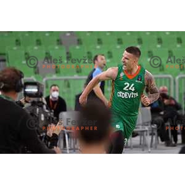 Alen Omic of Cedevita Olimpija in action during 7days EuroCup regular season basketball match between Cedevita Olimpija and Virtus Segafredo in Stozice, Arena, Ljubljana, Slovenia on December 8, 2021 