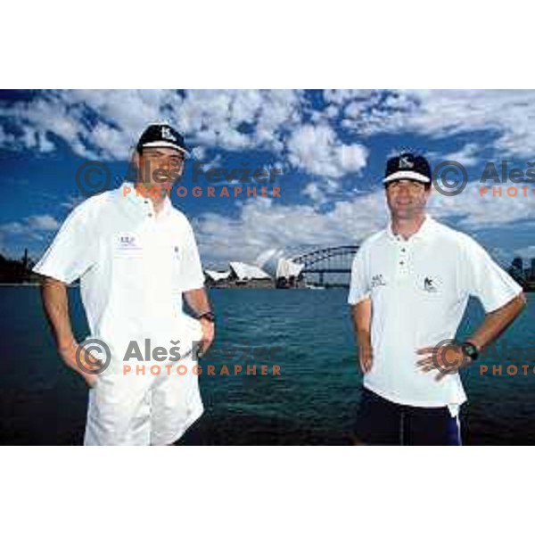 Mitja Margon and Tomaz Copi of Slovenia during 470 class sailing regatta at Syndey 2000 Summer Olympic games, Australia