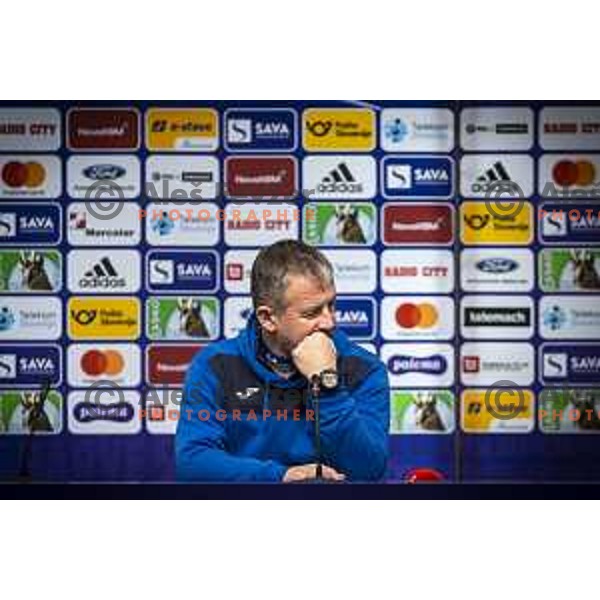 Dejan Djuranovic, head coach of Domzale at the press conference after Prva liga Telemach football match between Maribor and Domzale in Ljudski vrt, Maribor, Slovenia on December 11, 2021. Photo: Jure Banfi/www.alesfevzer.com