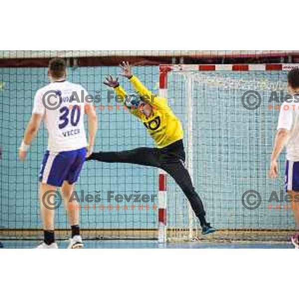 Denis Strasek in action during Slovenian Cup handball match between Maribor Branik and Riko Ribnica in Luknja, Maribor, Slovenia on December 15, 2021. Photo: Jure Banfi/www.alesfevzer.com