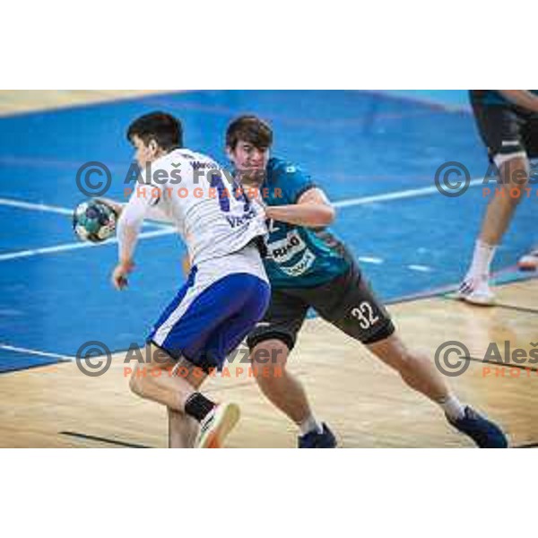 in action during Slovenian Cup handball match between Maribor Branik and Riko Ribnica in Luknja, Maribor, Slovenia on December 15, 2021. Photo: Jure Banfi/www.alesfevzer.com