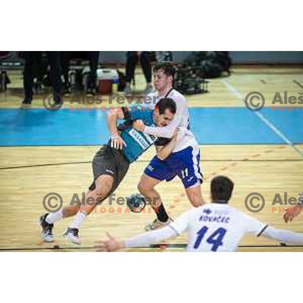 Leon Gregoric in action during Slovenian Cup handball match between Maribor Branik and Riko Ribnica in Luknja, Maribor, Slovenia on December 15, 2021. Photo: Jure Banfi/www.alesfevzer.com