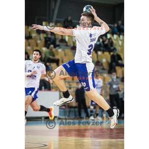 Izidor Budja in action during Slovenian Cup handball match between Maribor Branik and Riko Ribnica in Luknja, Maribor, Slovenia on December 15, 2021. Photo: Jure Banfi/www.alesfevzer.com