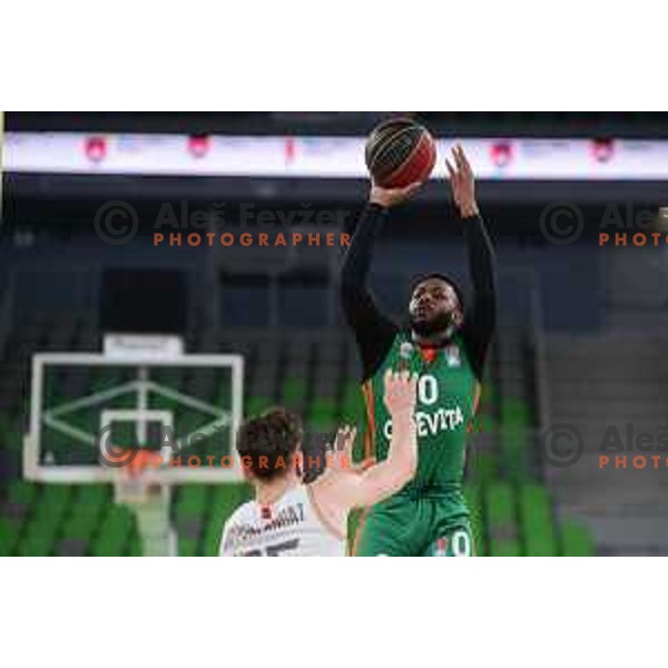 Jacob Pullen of Cedevita Olimpija in action during ABA league regular season basketball match between Cedevita Olimpija and SC Derby in Stozice, Arena, Ljubljana, Slovenia on December 18, 2021