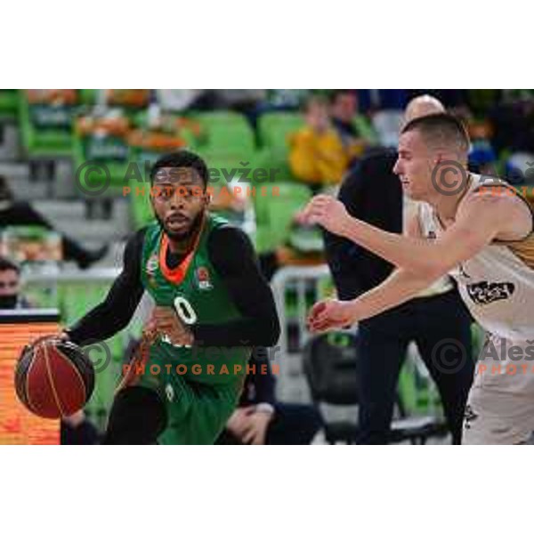 of Cedevita Olimpija in action during ABA league regular season basketball match between Cedevita Olimpija and SC Derby in Stozice, Arena, Ljubljana, Slovenia on December 18, 2021