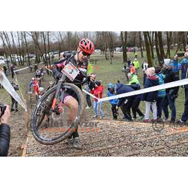 Mihael Stajnar races in Men\'s Elite race at Ciklokros Ljubljana 2021 at Hippodrome Stozice, Slovenia on December 26, 2021