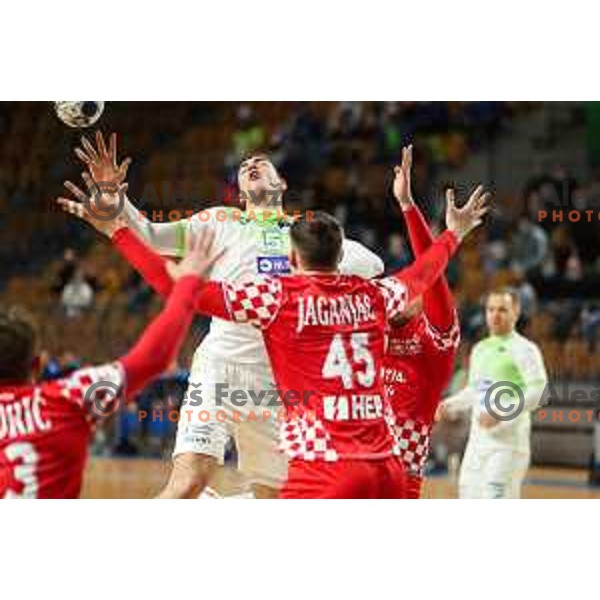 Nik Henigman in action during friendly match between Slovenia and Croatia in Celje, Slovenia on December 29, 2021