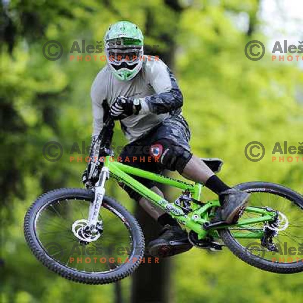 Cedric Gracia at UCI mountain bike World Cup 2008, 4-cross race in Maribor, Slovenia 10.5.2008 